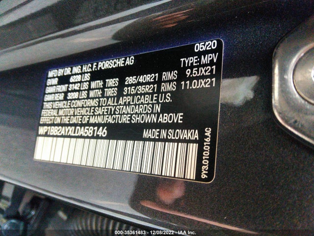 2020 Porsche Cayenne, VIN: WP1BB2AYXLDA58146