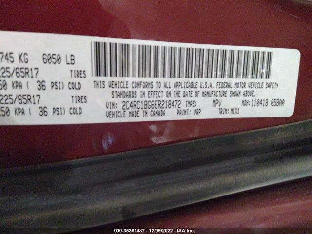 2C4RC1BG6ER218472 Chrysler Town & Country Touring