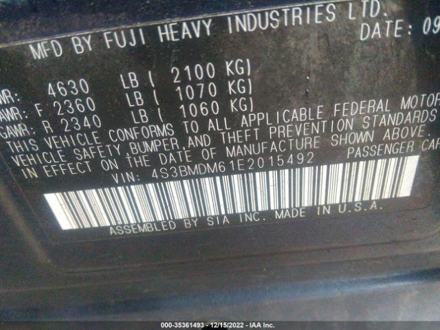 4S3BMDM61E2015492 Subaru Legacy 3.6r Limited