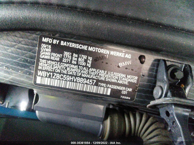 BMW I3 2017 WBY1Z8C59HV889457 Image 9