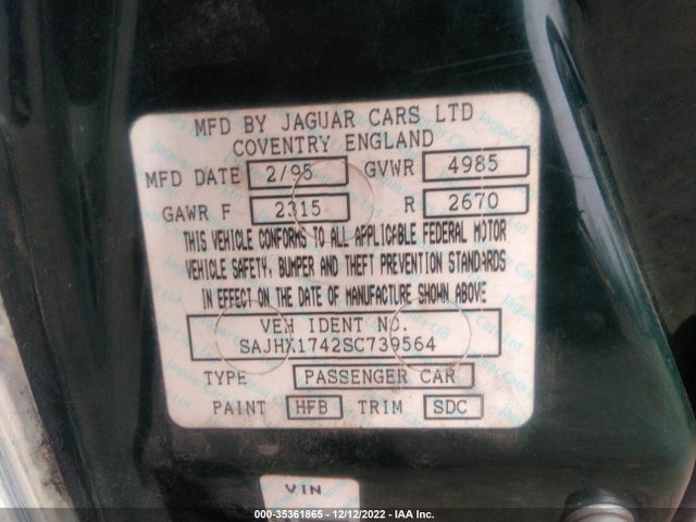SAJHX1742SC739564 Jaguar XJ6