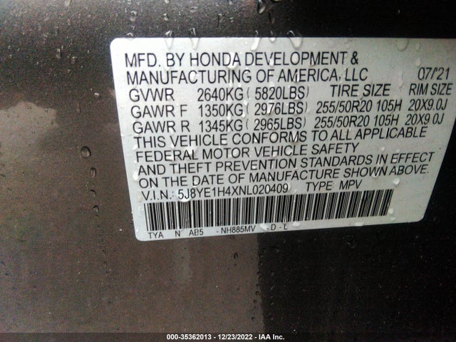 Acura Mdx W/technology Package 2022 5J8YE1H4XNL020409 Image 9