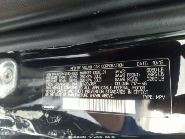 YV4A22PKXG1044820 Volvo XC90