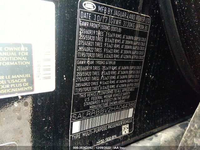 2017 Land Rover Discovery, VIN: SALRRBBV2HA044386