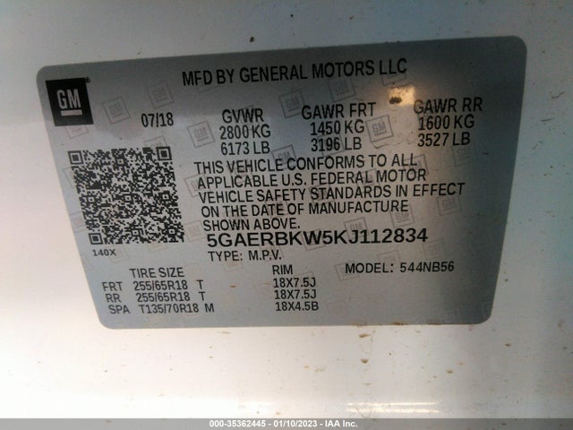 2019 Buick Enclave, VIN: 5GAERBKW5KJ112834