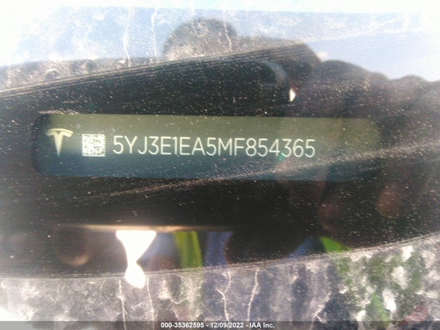 Tesla Model 3 Standard Range Plus 2021 5YJ3E1EA5MF854365 Image 9