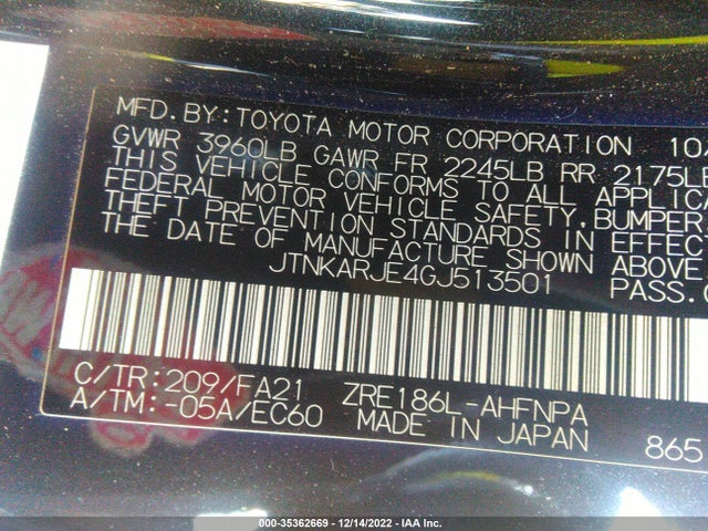 2016 Scion IM, VIN: JTNKARJE4GJ513501