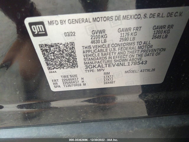 GMC Terrain Sle 2022 3GKALTEV4NL178543 Image 9