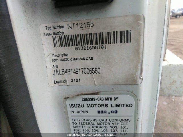 2001 ISUZU NPR VIN: JALB4B14917006560