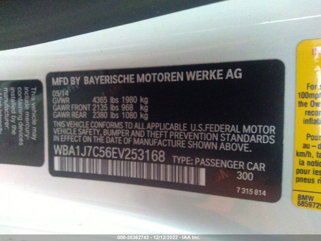 2014 BMW 2 Series, VIN: WBA1J7C56EV253168