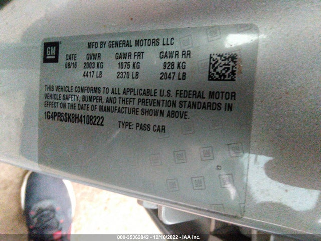 2017 Buick Verano, VIN: 1G4PR5SK8H4108222