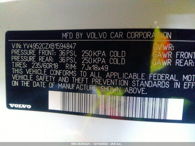 Volvo Xc90 I6 2011 YV4952CZXB1594847 Image 10