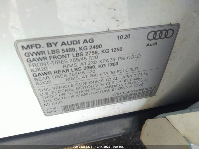 Audi Q5 Premium Plus 2021 WA1BAAFY2M2018240 Image 9