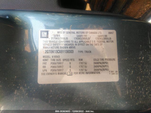 2GTEK13CX81138303 GMC Sierra 1500 Sl