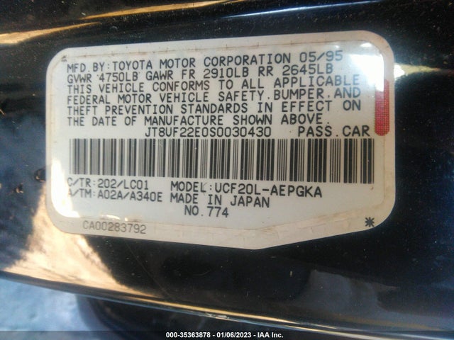 Lexus LS 1995 JT8UF22E0S0030430 Image 10