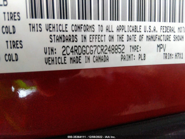 Dodge Grand Caravan 2012 2C4RDGCG7CR248852 Image 10