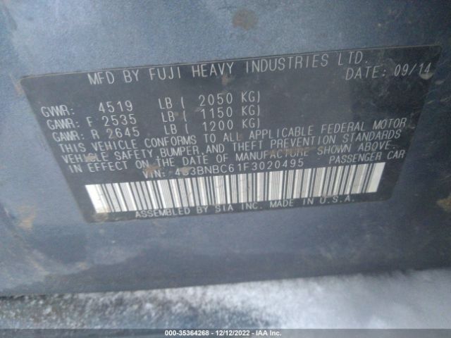 4S3BNBC61F3020495 Subaru Legacy 2.5i Premium