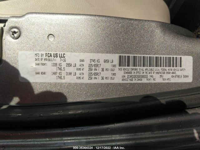 2C4RDGBG9GR389333 Dodge Grand Caravan American Value Pkg