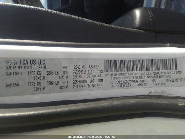 Dodge Durango Sxt 2016 1C4RDJAG6GC375588 Image 9