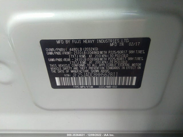 2017 Subaru Forester, VIN: JF2SJADC8HH562811