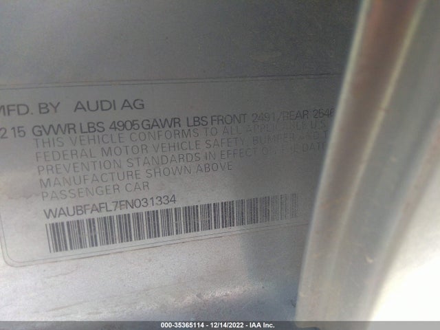 WAUBFAFL7FN031334 Audi A4 PREMIUM