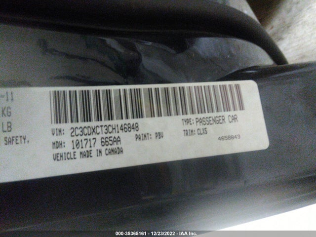 2012 DODGE CHARGER RT MAX VIN: 2C3CDXCT3CH146848