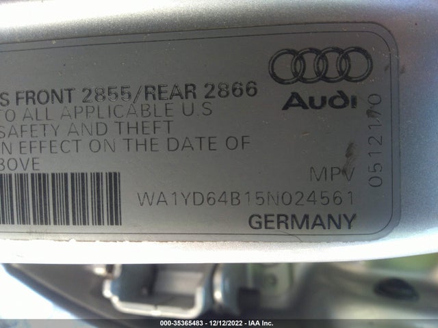 2005 AUDI ALLROAD VIN: WA1YD64B15N024561