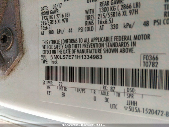 2017 Ford Transit Connect, VIN: NM0LS7E71H1334983