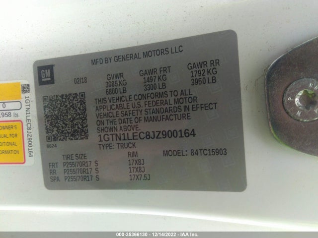 GMC SIERRA 1500 2018 1GTN1LEC8JZ900164 Image 9