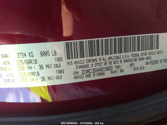 2C4RC1BG4HR518693 Chrysler Pacifica Touring-l