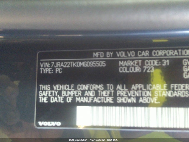 2021 Volvo S60, VIN: 7JRA22TK0MG095505