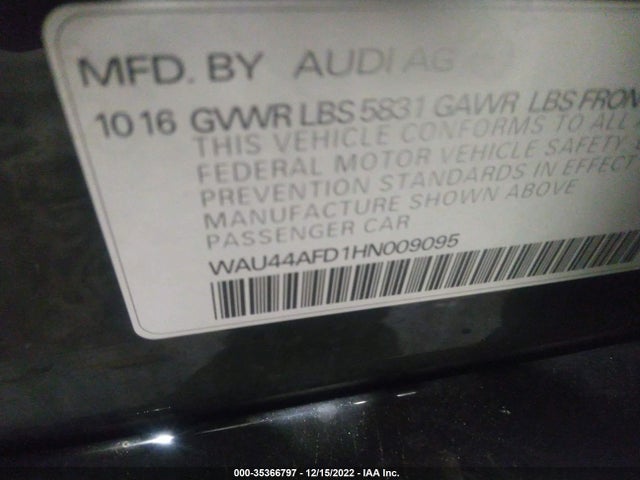 2017 Audi A8, VIN: WAU44AFD1HN009095