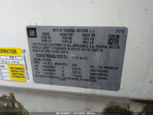 1GKKVTKD0EJ123170 GMC Acadia Denali