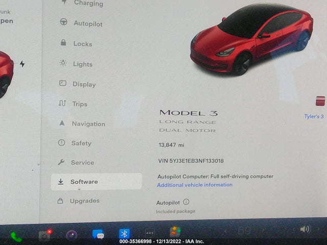 Tesla Model 3 Long Range 2022 5YJ3E1EB3NF133018 Image 7