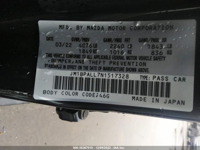 2022 Mazda 3, VIN: JM1BPALL7N1517328