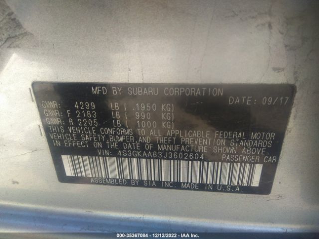 4S3GKAA63J3602604 Subaru Impreza