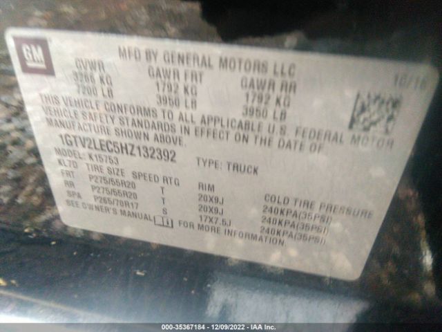 1GTV2LEC5HZ132392 GMC SIERRA 1500