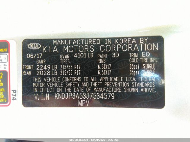 KNDJP3A53J7534579 KIA SOUL +