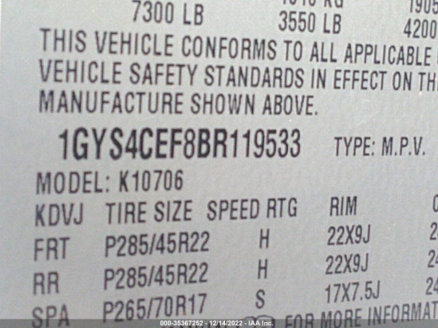 Cadillac Escalade 2011 1GYS4CEF8BR119533 Image 10
