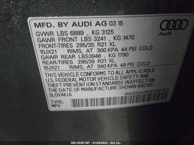 WA1DGAFE0FD021321 Audi Q7 3.0t S Line Prestige