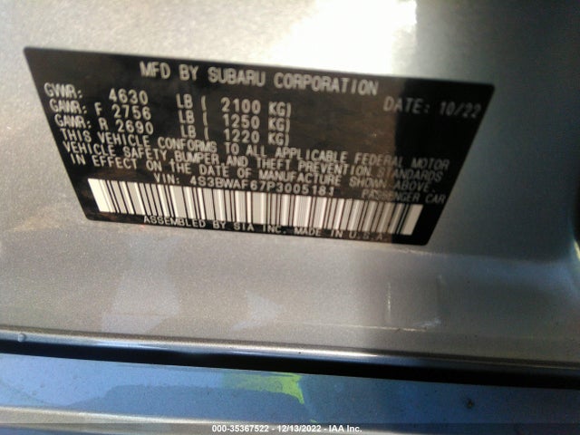 2023 Subaru Legacy, VIN: 4S3BWAF67P3005181