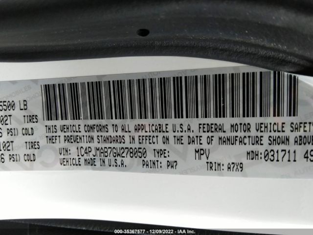 1C4PJMAB7GW278050 Jeep Cherokee Sport