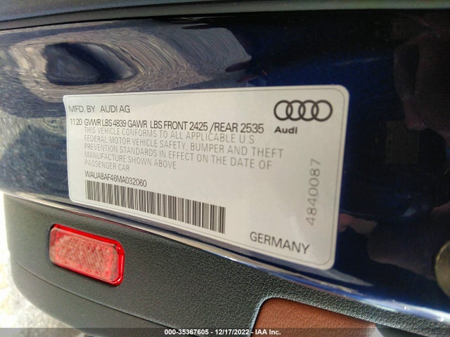 2021 Audi A4, VIN: WAUABAF46MA032060