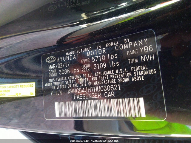 2017 Genesis G90, VIN: KMHG54JH7HU030821