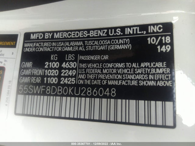 Mercedes-Benz C-class C 300 2019 55SWF8DB0KU286048 Image 14