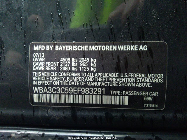BMW 3 Series 320i Xdrive 2014 WBA3C3C59EF983291 Image 9