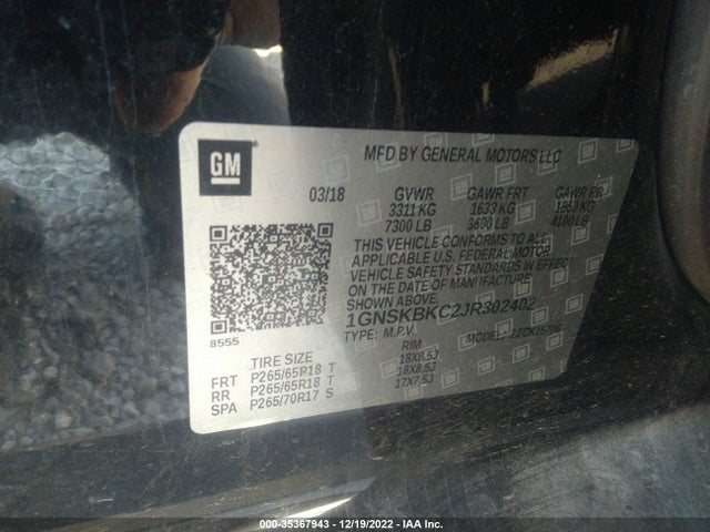 Chevrolet Tahoe Lt 2018 1GNSKBKC2JR302402 Image 10
