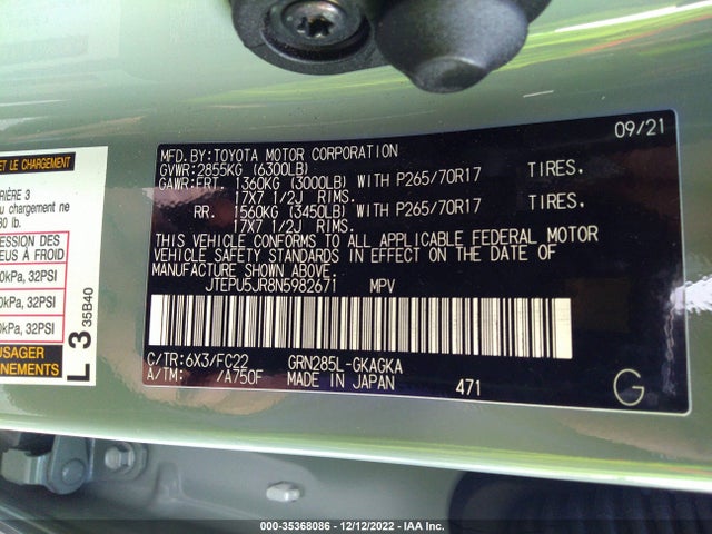 2022 Toyota 4Runner, VIN: JTEPU5JR8N5982671