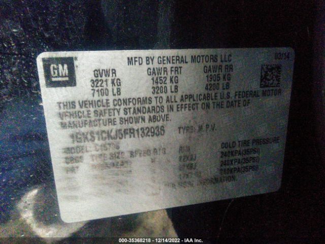 1GKS1CKJ5FR132936 GMC YUKON DENALI
