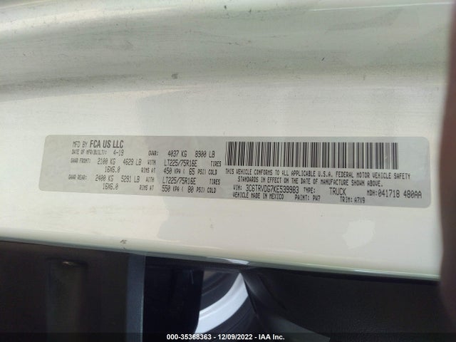 RAM Promaster Cargo Van 2019 3C6TRVDG7KE539983 Image 9